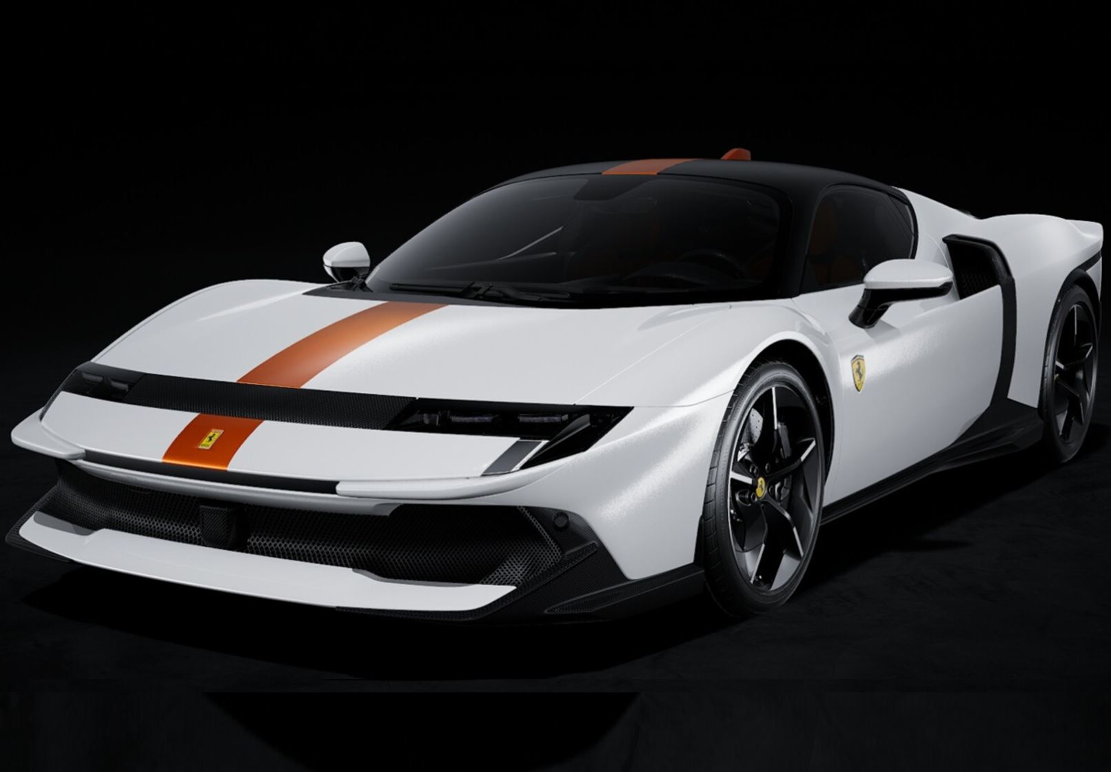 Ferrari 849 Testarossa Bianco Italia with Giallo Ambra stripe