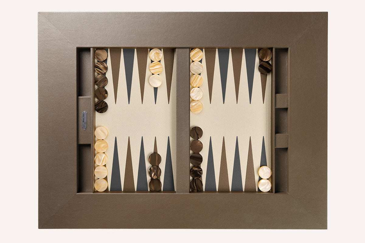 Grained Backgammon Table - Wood Feet (Alternate)