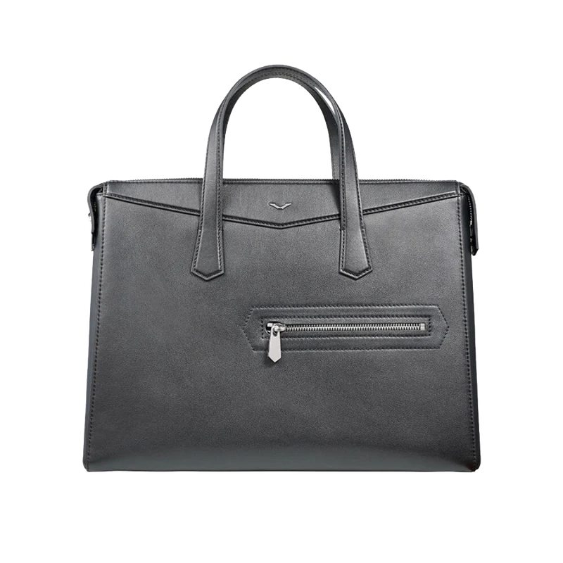 Black Briefcase Leather Bag for Men