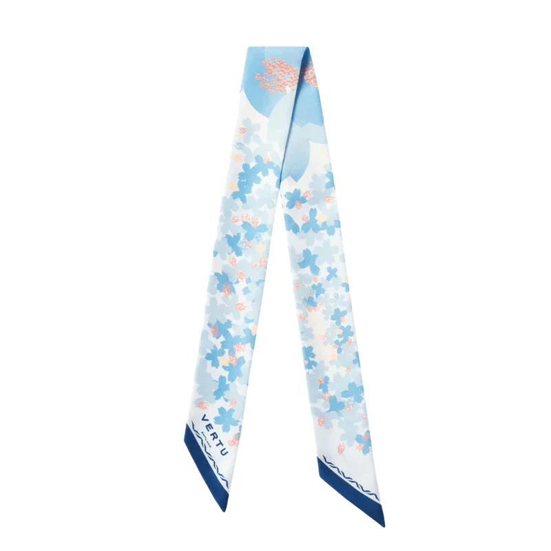 Season-Daigo Signature Floral Print Silk Skinny Scarf
